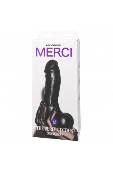 Merci - the Perfect Cock 7.5 Inch - With Removable Vac-U-Lock Suction Cup - Black
