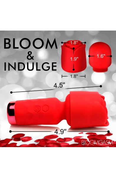 Pleasure Rose-Petite Mini Silicone Rose Wand - Red