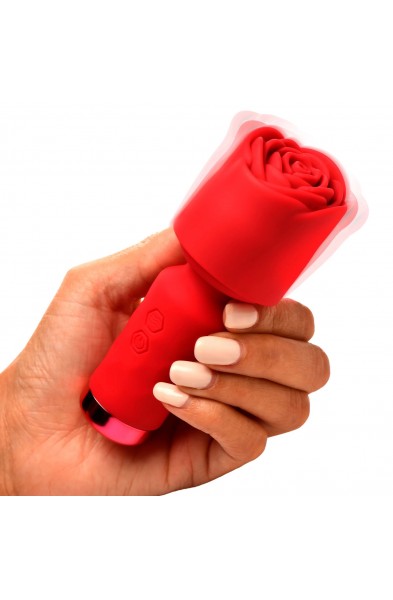 Pleasure Rose-Petite Mini Silicone Rose Wand - Red