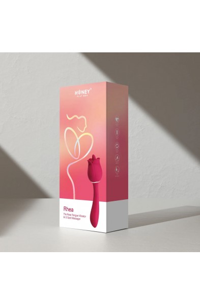 Rhea - the Rose Clit Licking Tongue Vibrator and G Spot Massager - Pink