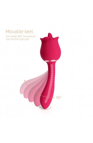 Rhea - the Rose Clit Licking Tongue Vibrator and G Spot Massager - Pink