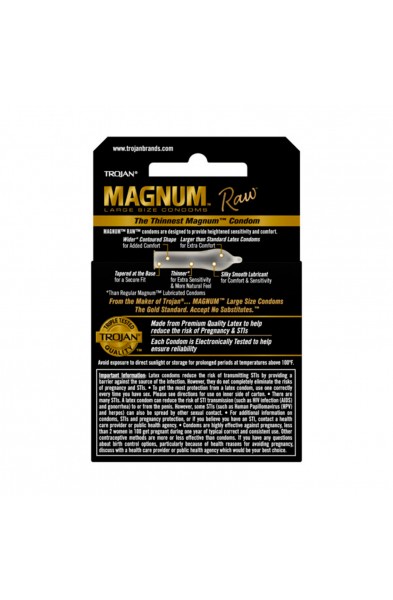 Trojan Magnum Raw 3 Ct Condoms