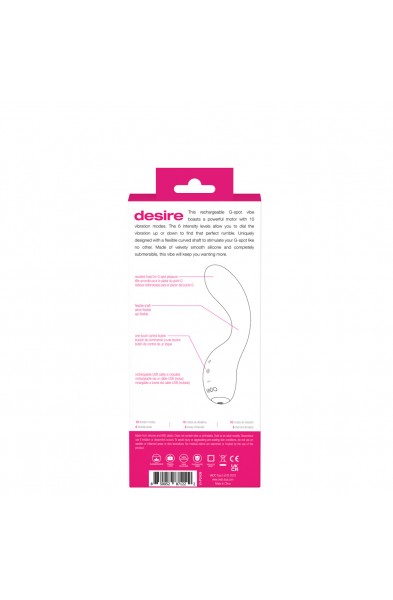 Desire Rechargeable G-Spot Vibe - Pink