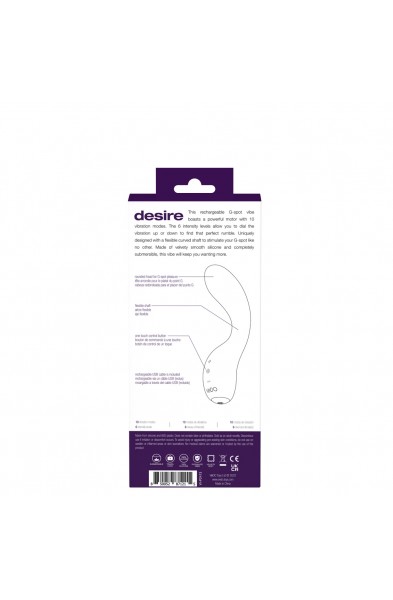 Desire Rechargeable G-Spot Vibe - Purple