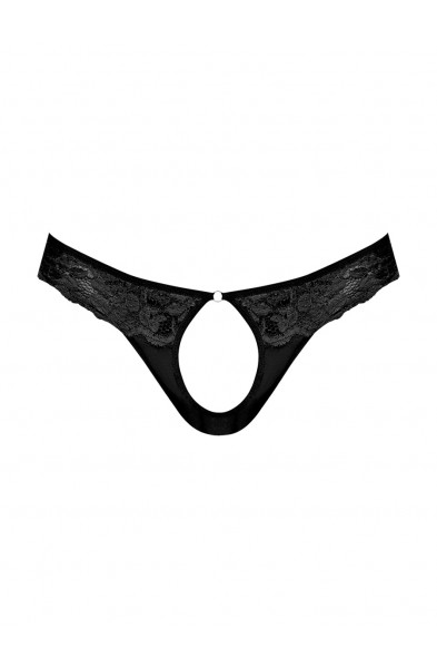 Sassy Lace - Open Ring Thong - Large/x-Large - Black