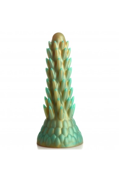 Stegosaurus Spiky Reptile Silicone Dildo - Green