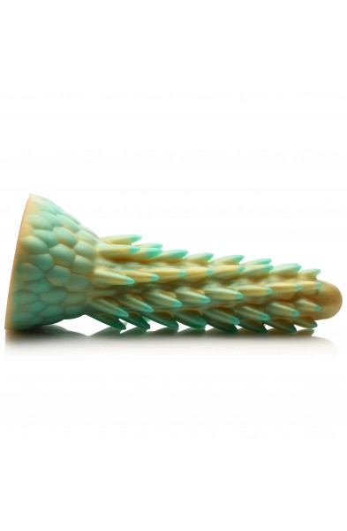 Stegosaurus Spiky Reptile Silicone Dildo - Green