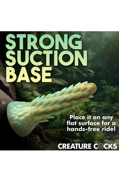 Stegosaurus Spiky Reptile Silicone Dildo - Green