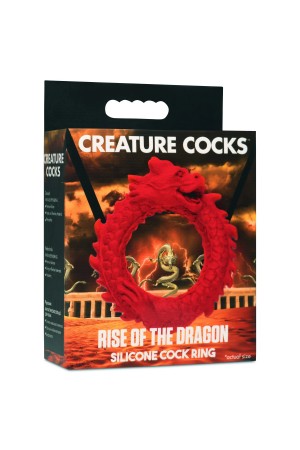 Rise of the Dragon Silicone Cock Ring - Red