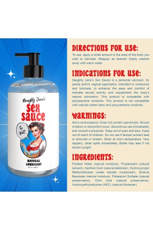 Naughty Jane's Sex Sauce Natural Lubricant 16oz