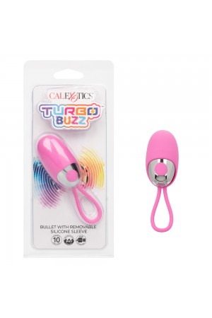 Turbo Buzz Bullet With Removable Silicone Sleeve - Pink