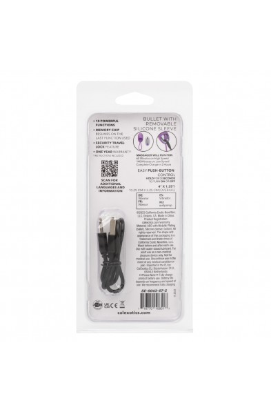 Turbo Buzz Bullet With Removable Silicone Sleeve - Purple