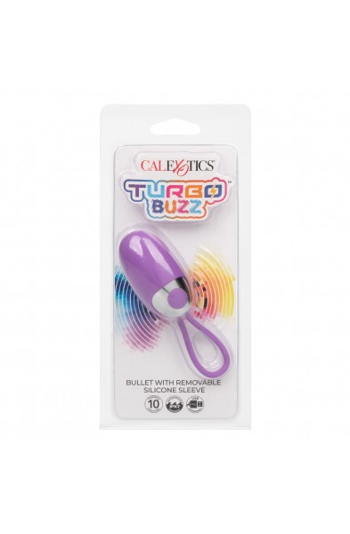 Turbo Buzz Bullet With Removable Silicone Sleeve - Purple