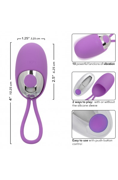 Turbo Buzz Bullet With Removable Silicone Sleeve - Purple