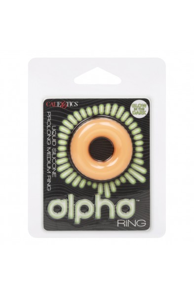 Alpha Glow-in-the-Dark Liquid Silicone Prolong   Medium Ring - Orange