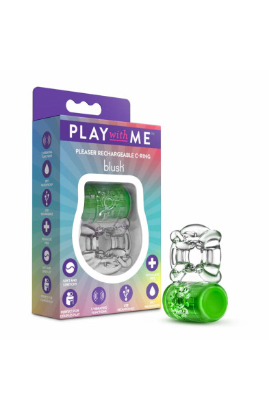 Play With Me Pleaser Rechargeable C-Ring Neon-Green