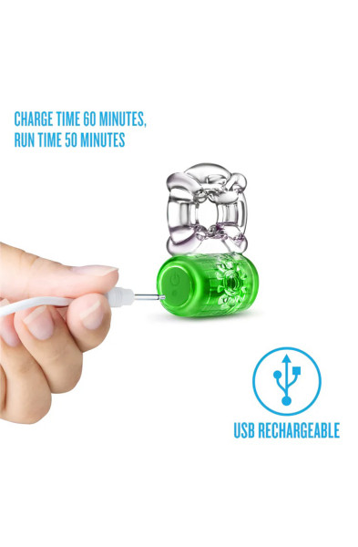 Play With Me Pleaser Rechargeable C-Ring Neon-Green