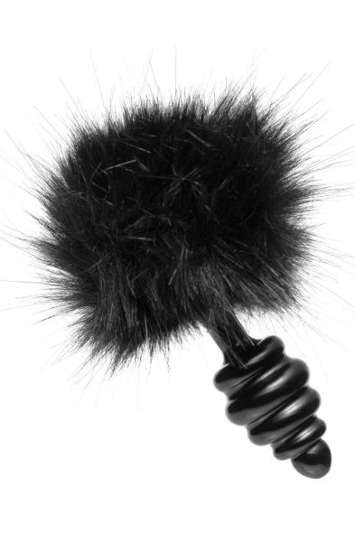 Black Bunny Tail Anal Plug