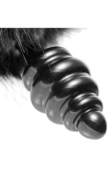 Black Bunny Tail Anal Plug