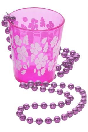 Shot Glass on Beads - Hot Pink