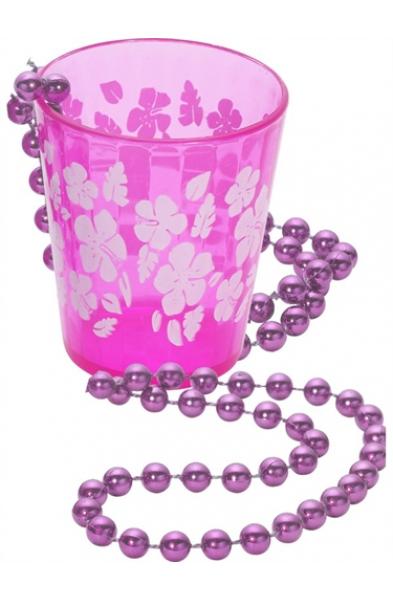 Shot Glass on Beads - Hot Pink