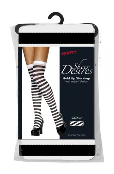 Striped Stockings - White and Black Fv-28435