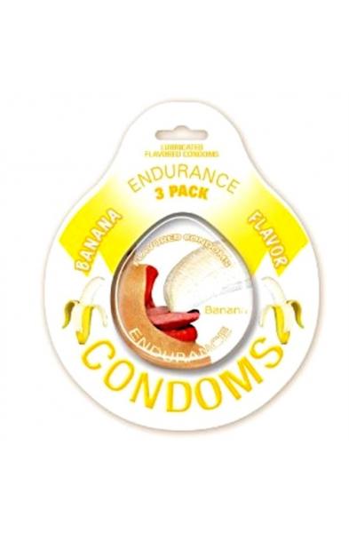 Endurance Condoms - Banana - 3 Pack