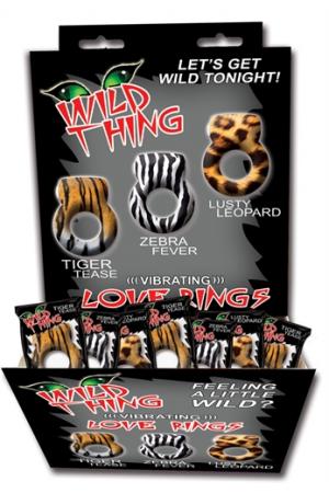Wild Things Animal Rings - 24 Piece Display - Assorted