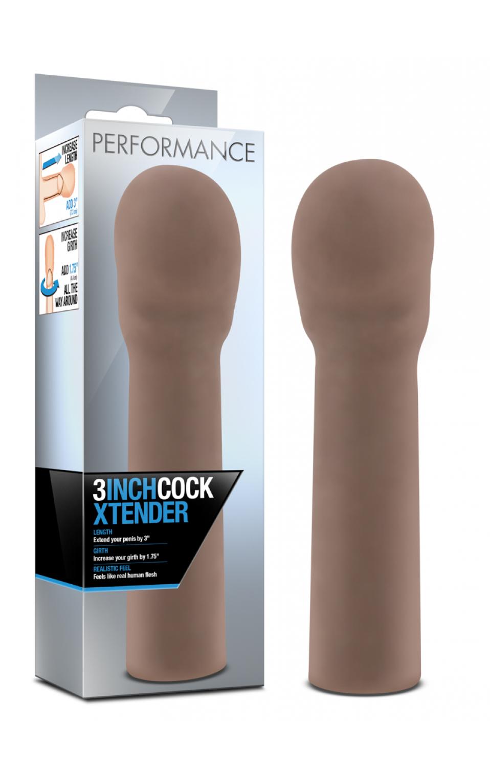 Performance 3 Inch Cock Extender - Brown 