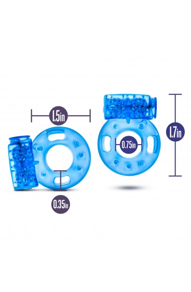 Stay Hard - Vibrating Cock Rings - 2 Pack - Blue