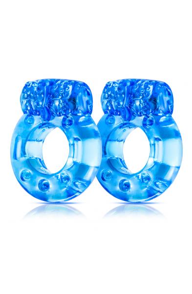 Stay Hard - Vibrating Cock Rings - 2 Pack - Blue