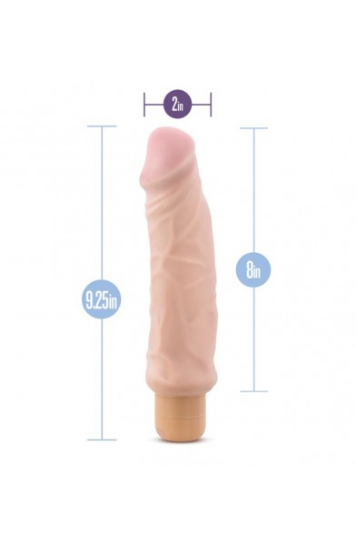 X5 Plus - Hard on Vibrating 9 Inch Dildo - Natural