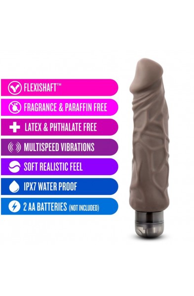 X5 Plus - Hard on Vibrating 9 Inch Dildo - Brown