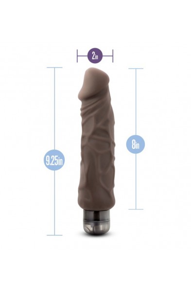 X5 Plus - Hard on Vibrating 9 Inch Dildo - Brown