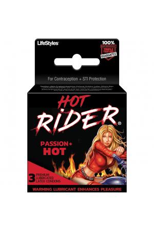 Hot Rider - 3 Pack - Lubricated Latex Condoms