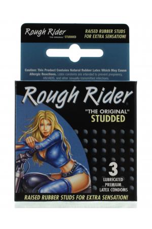 Rough Rider Studded Lubricated Condoms - 3 Pack