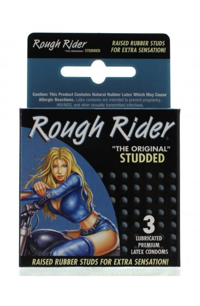 Rough Rider Studded Lubricated Condoms - 3 Pack