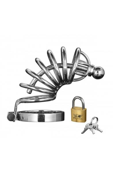 Asylum 6 Ring Locking Chastity Cage  - Medium/large