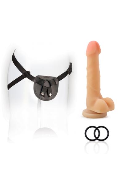 For You Harness Kit With 7 Inch Cock - Black