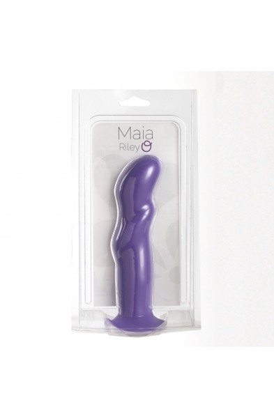 Riley Silicone Swirled Dong - Neon Purple