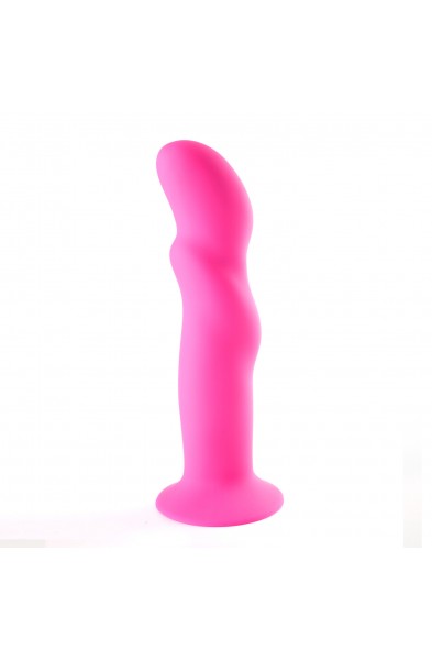 Riley Silicone Swirled Dong - Neon Pink