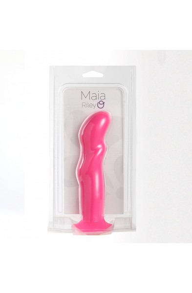 Riley Silicone Swirled Dong - Neon Pink