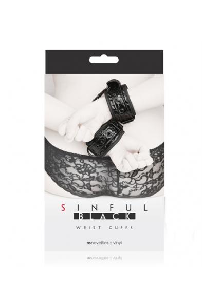 Sinful Wrist Cuffs - Black
