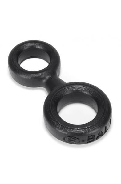 8-Ball Cockring With Attached Ball Ring  Oxballs - Black