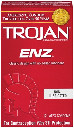 Image of Trojan Enz Non-Lubricated Condoms - 12 Pack