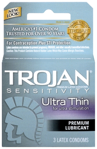 Image of Trojan Sensitivity Ultra Thin Lubricated Condoms - 3 Pack