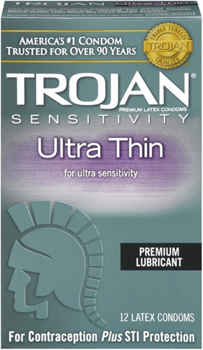 Image of Trojan Sensitivity Ultra Thin Lubricated Condoms - 12 Pack